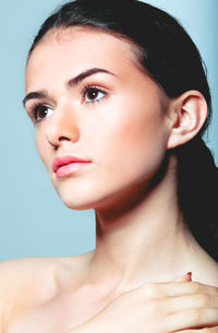 Close-up portrait of a young woman