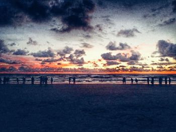 Scenic view of sea at sunset