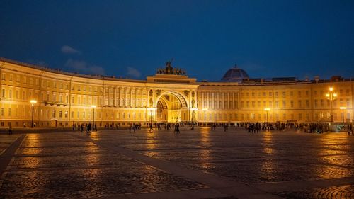 View of illuminated building at night
