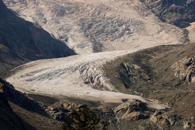 High angle view of mountain range