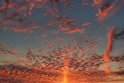 Scenic view of orange sky