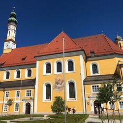 Exterior of building against clear blue sky