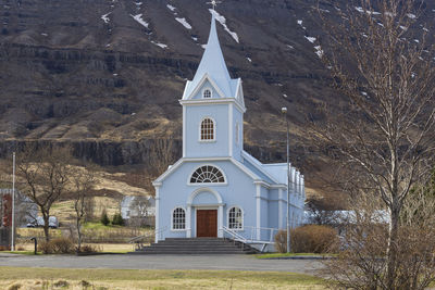 Landscape with the church against the mountain