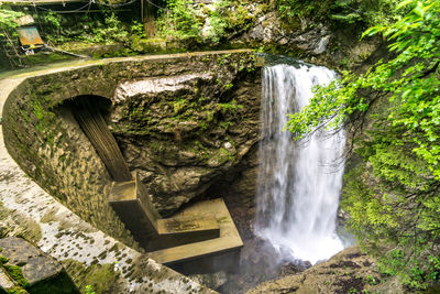 Scenic view of waterfall