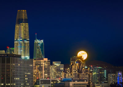 Illuminated city at night