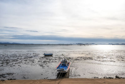 Scenic view of beach against sky during sunset