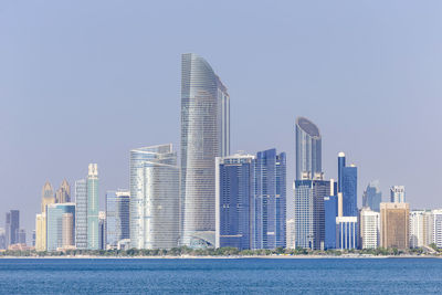 Abu dhabi cityscape during bright sunny day