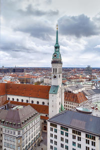 Aerial view of buildings in city