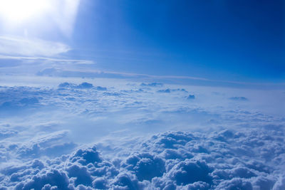 Low angle view of clouds in blue sky