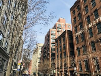 Low angle view of buildings against sky