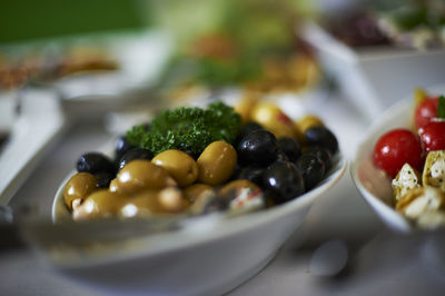 Close-up of fruit salad in bowl