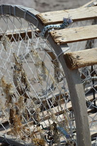 Close-up of damaged fence