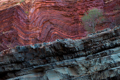 Low angle view of rock formations in desert