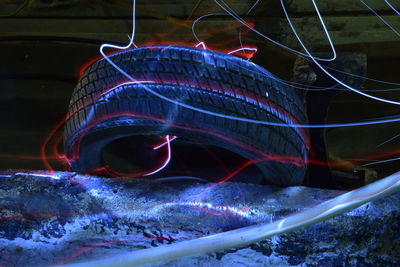 Light trails at night