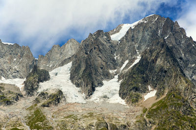 Panoramic view of rocks and mountains against sky