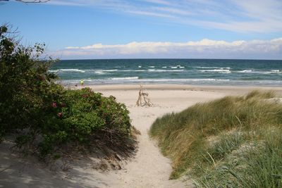 Scenic view of beach against sky