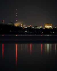 Illuminated city at night