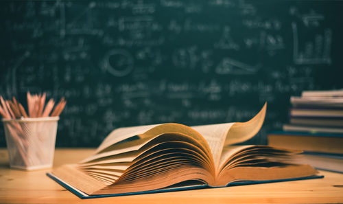 Books on table