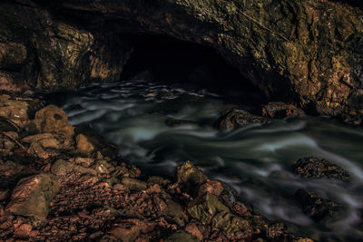 Rock formation in water