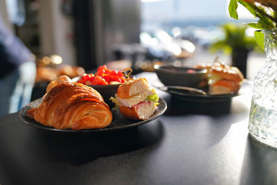 Close-up of food on table