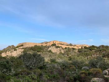 Scenic view of rocky mountain against sky