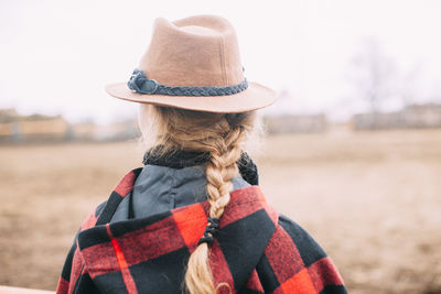 Real view of woman standing on field