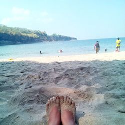 Low section of people at beach