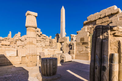 Obelisk in famous karnak temple in luxor, egypt. 