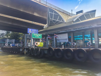 Bridge over river in city