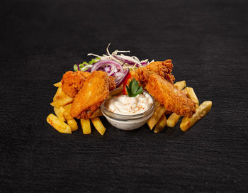 Close-up of food on table