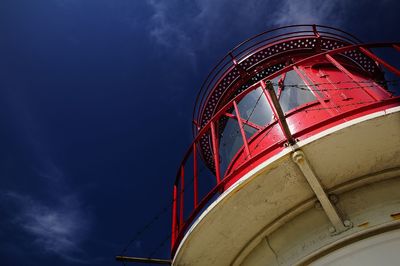 Low angle view of lighthouse against sky