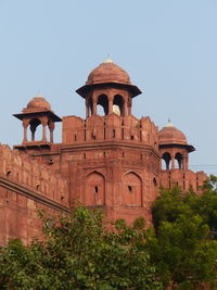 Low angle view of historical building against clear sky