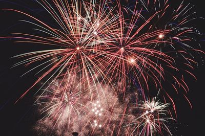 Low angle view of firework display