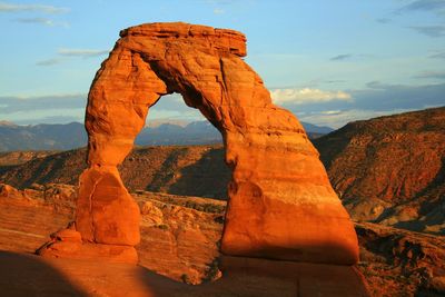 Delicate arch at sunset