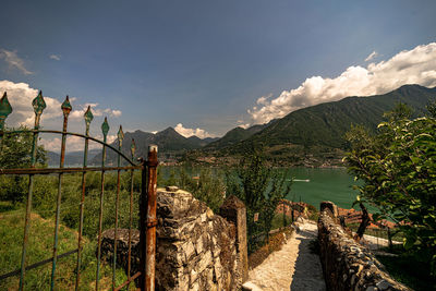 Panoramic view of mountains against sky