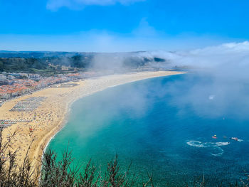 Aerial view of sea against sky