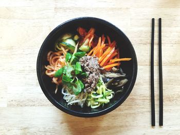 Directly above shot of food in bowl