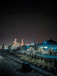 Illuminated city at night