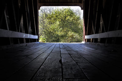 View of bridge through window