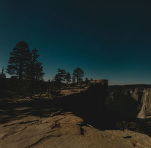 Rock formations at night