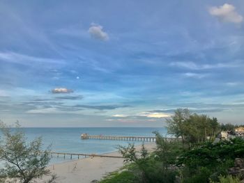 High angle view of sea against sky