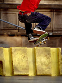 Skateboarder jumping 