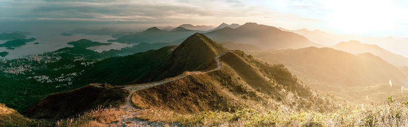 Panoramic view of mountains against sky