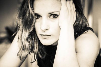 Close-up portrait of young woman