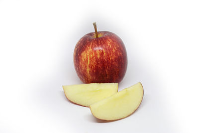 Close-up of apple against white background