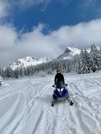 Scenic view of snow covered landscape