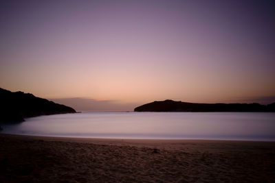 Scenic view of sea at sunset