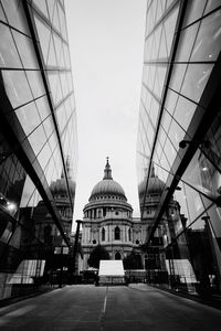 Low angle view of modern building against sky