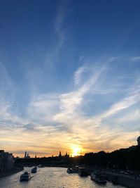 View of city at sunset