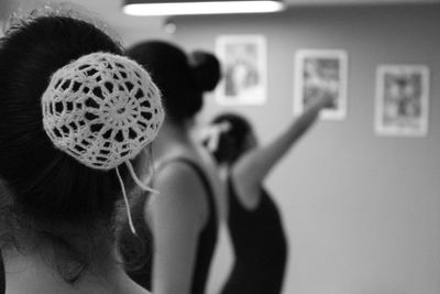 Female dancers rehearsing in dance studio